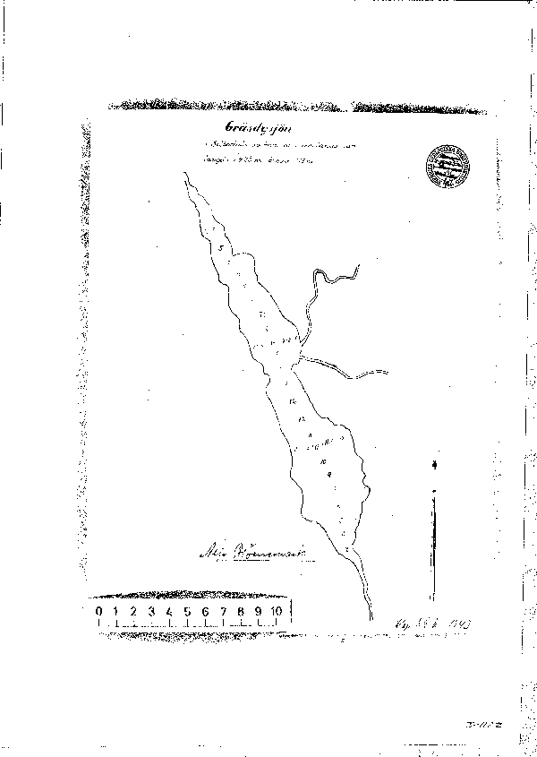 Djupkarta för Gränsjön i Årjäng — Gränsjön — blad 3-1122 (SMHI Vattenwebb)