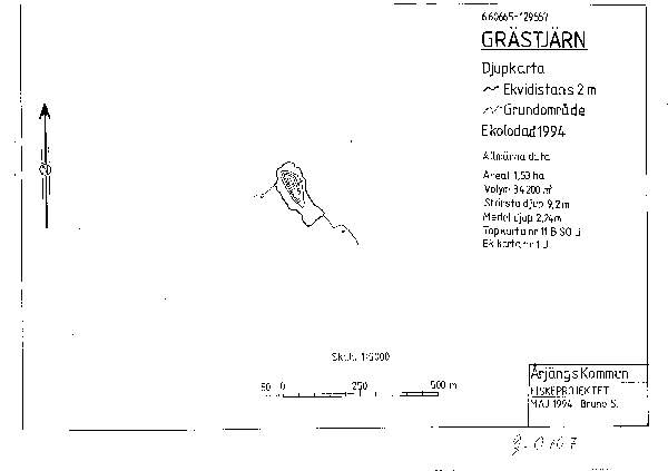Djupkarta för Grästjärnen