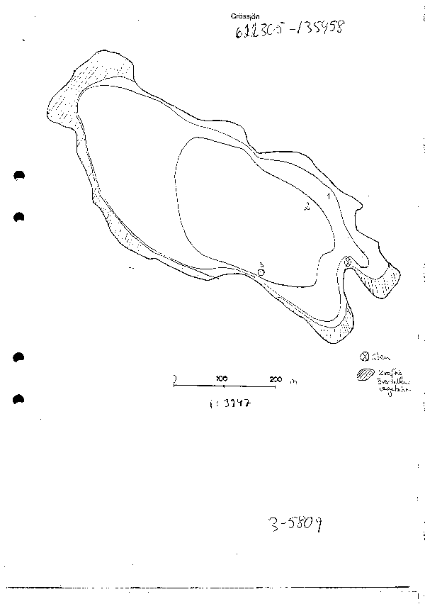 Djupkarta för Grösjön i Hässleholm — Grösjön — blad 3-5809 (SMHI Vattenwebb)