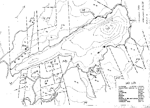 Djupkarta för Grötsjön i Laholm — Grötsjön — blad 3-3038 (SMHI Vattenwebb)