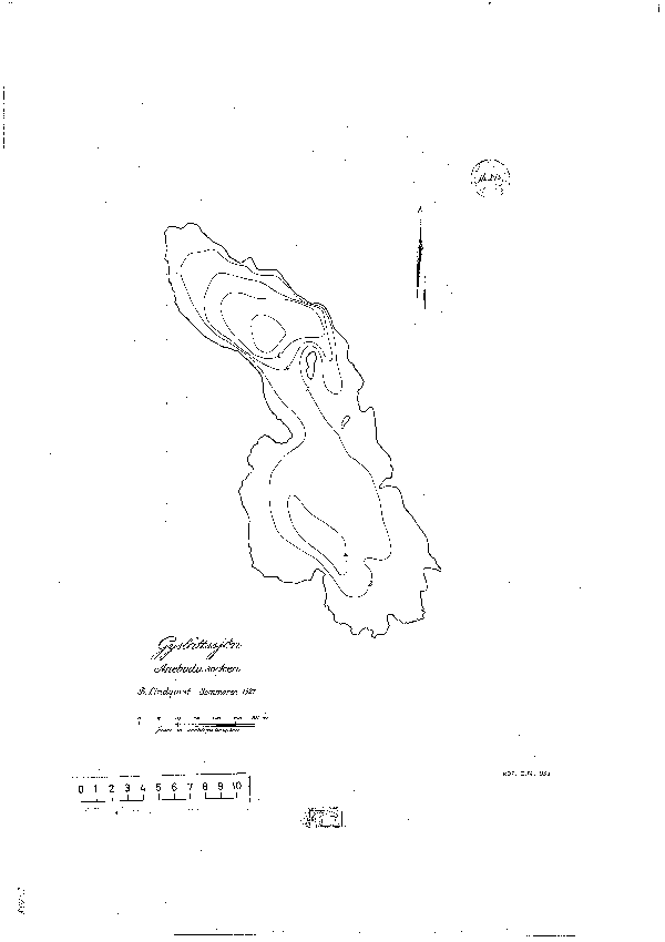 Djupkarta för Gyslättasjön — Gyslättasjön — blad 2-0158 (SMHI Vattenwebb)