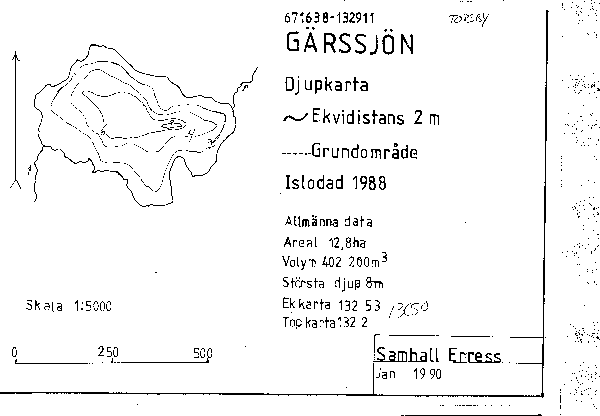 Djupkarta för Gärssjön