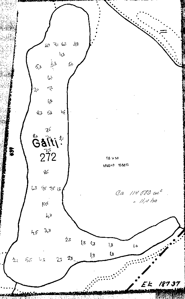 Djupkarta för Gåltjärnen