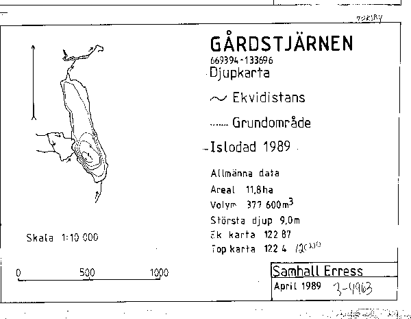 Djupkarta för Gårdstjärnen