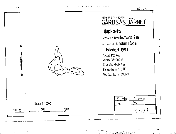 Djupkarta för Gårdsåstjärnet — SMHI Vattenwebb