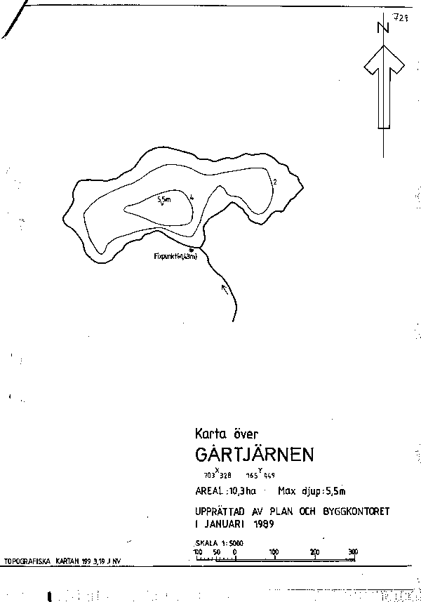 Djupkarta för Gårtjärnen