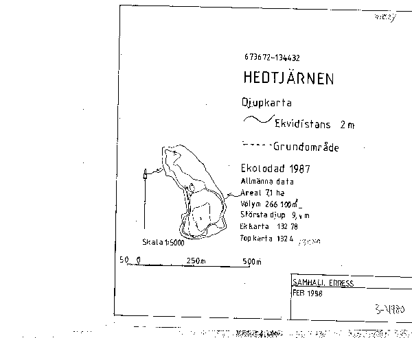 Djupkarta för Hedtjärnen