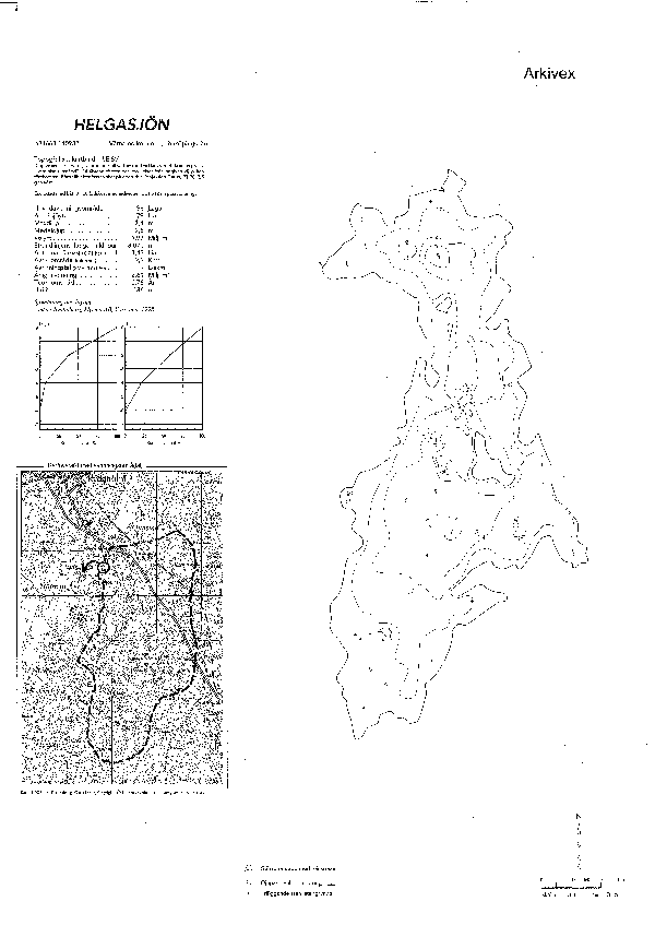 Djupkarta för Helgasjön i Värnamo — Helgasjön — blad 2-1058 (SMHI Vattenwebb)