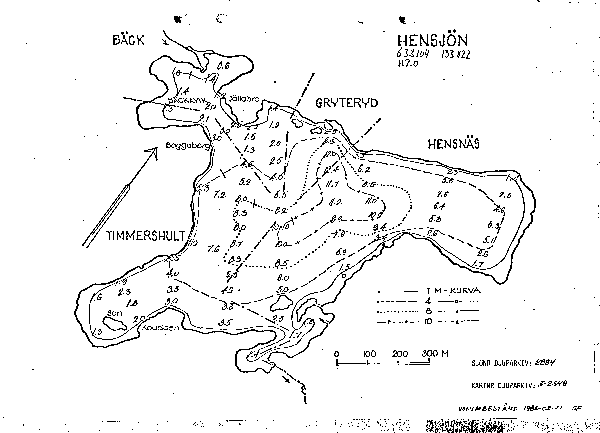 Djupkarta för Hensjön