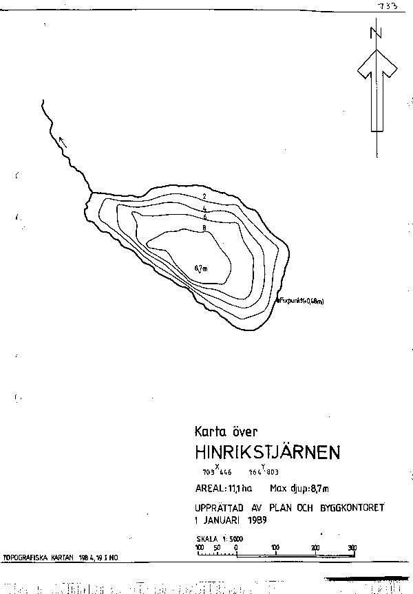 Djupkarta för Hinrikstjärnen