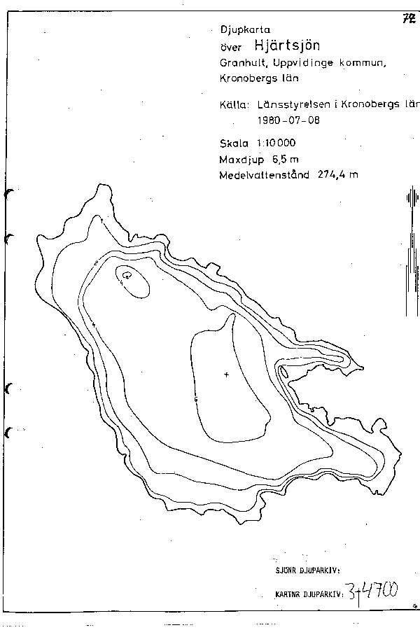 Djupkarta för Hjärtsjön