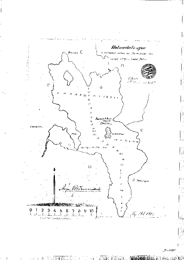Djupkarta för Holmedalssjön — Holmedalssjön — blad 3-1125 (SMHI Vattenwebb)