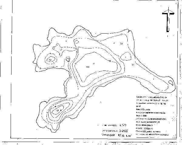 Djupkarta för Holmeshultasjön — Holmeshultasjön — blad 3-2955 (SMHI Vattenwebb)