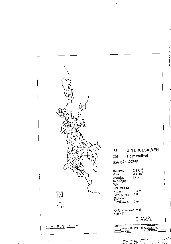 Djupkarta för Holmevattnet