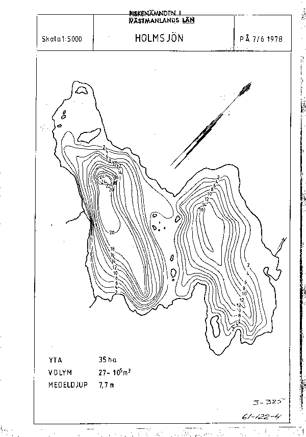 Djupkarta för Holmsjön