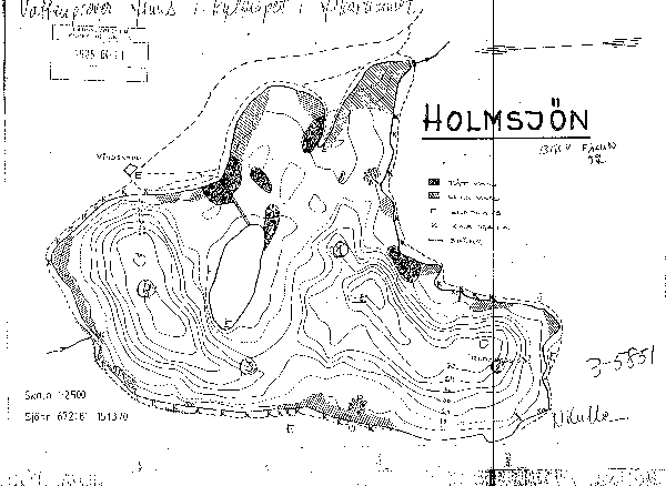 Djupkarta för Holmsjön i Falun — SMHI Vattenwebb