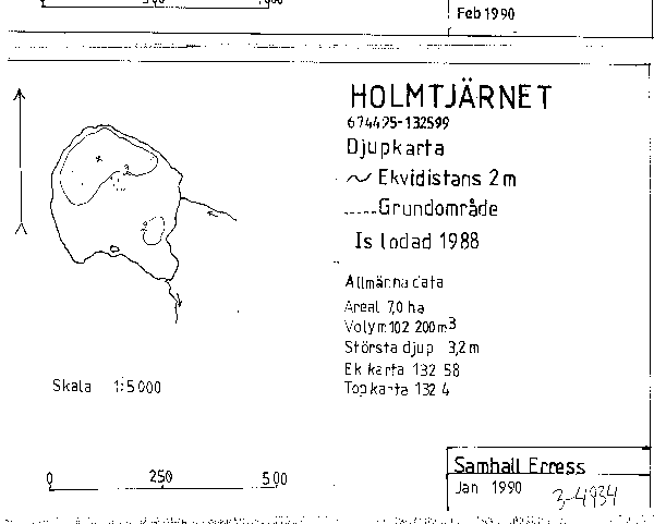 Djupkarta för Holmtjärnet