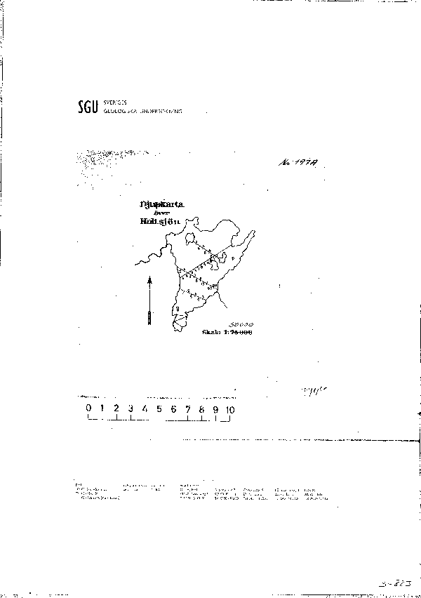 Djupkarta för Holsjön i Svenljunga — Holsjön — blad 3-0883 (SMHI Vattenwebb)