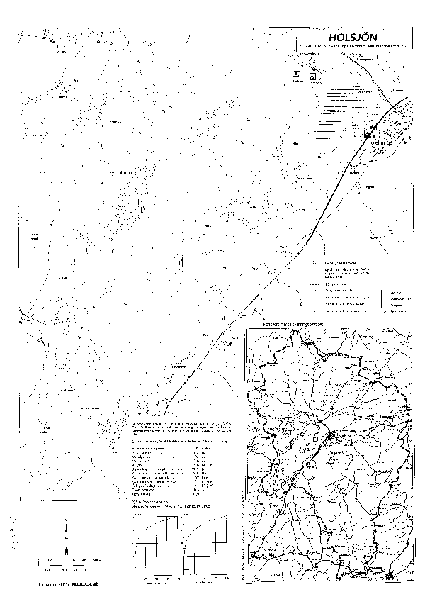 Djupkarta för Holsjön i Svenljunga — Holsjön — blad 3-6641 (SMHI Vattenwebb)