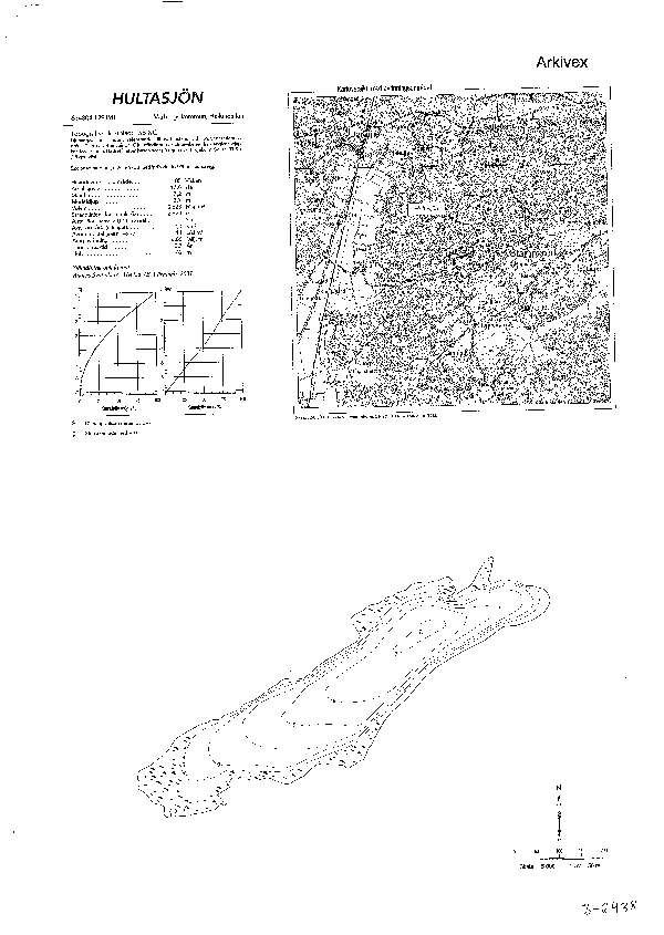 Djupkarta för Hultasjön i Varberg — Hultasjön — blad 3-6438 (SMHI Vattenwebb)