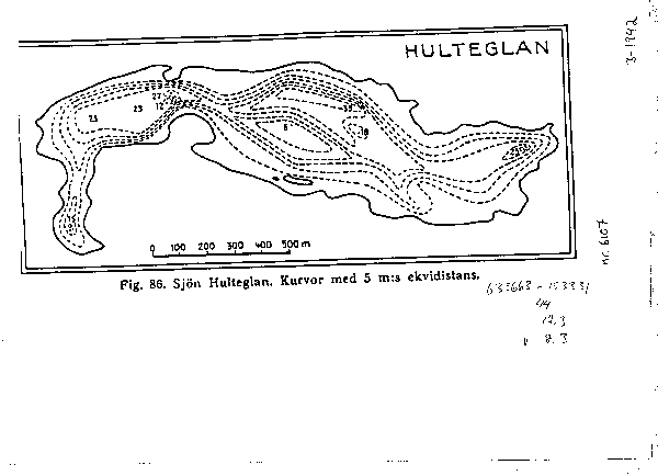 Djupkarta för Hulteglänn — SMHI Vattenwebb
