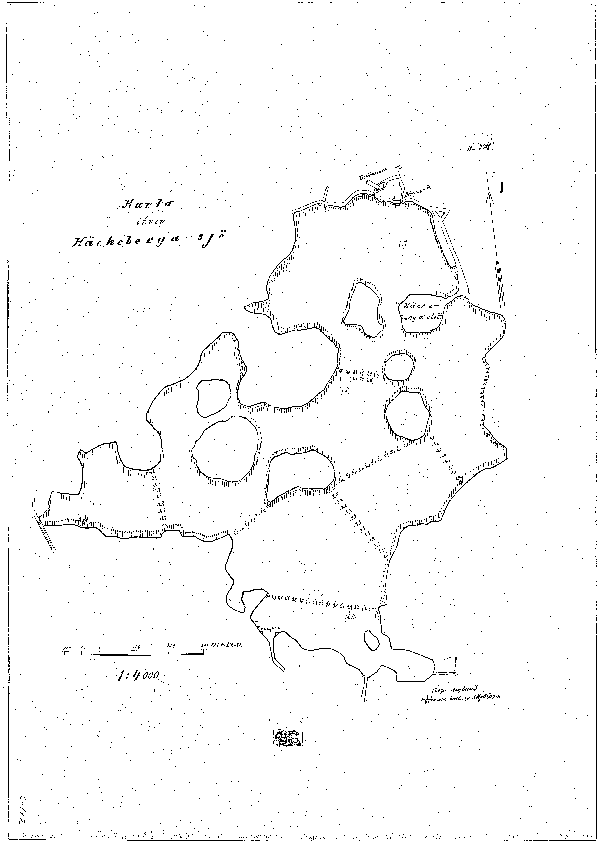Djupkarta för Häckebergasjön — Häckebergasjön — blad 2-0172 (SMHI Vattenwebb)