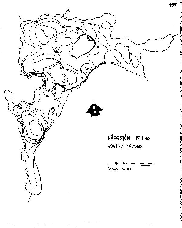Djupkarta för Häggsjön i Härnösand — Häggsjön — blad 3-5359 (SMHI Vattenwebb)