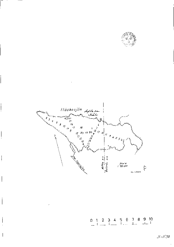 Djupkarta för Häsbosjön — Häsbosjön — blad 3-0538 (SMHI Vattenwebb)