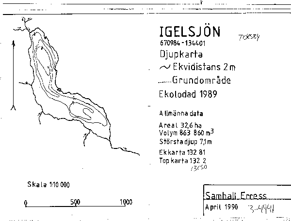 Djupkarta för Igelsjön