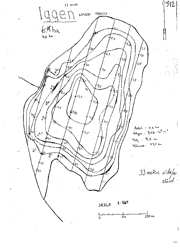Djupkarta för Iggen — Iggen — blad 5-0769 (SMHI Vattenwebb)