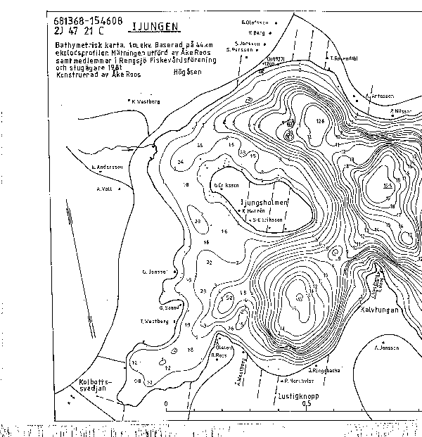 Djupkarta för Iljungen — Ijungen — blad 3-6059 (SMHI Vattenwebb)