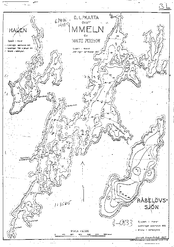 Djupkarta för Immeln — Immeln — blad 2-0833 (SMHI Vattenwebb)