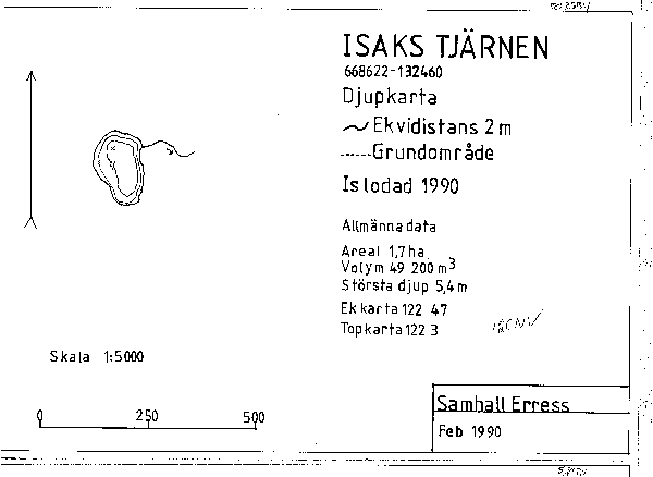 Djupkarta för Isakstjärnen i Värmland — SMHI Vattenwebb