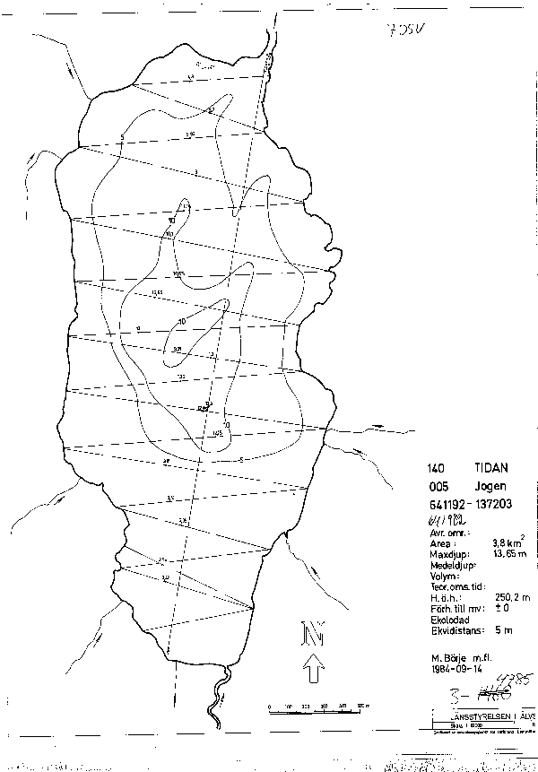 Djupkarta för Jogen — Jogen — blad 3-4785 (SMHI Vattenwebb)