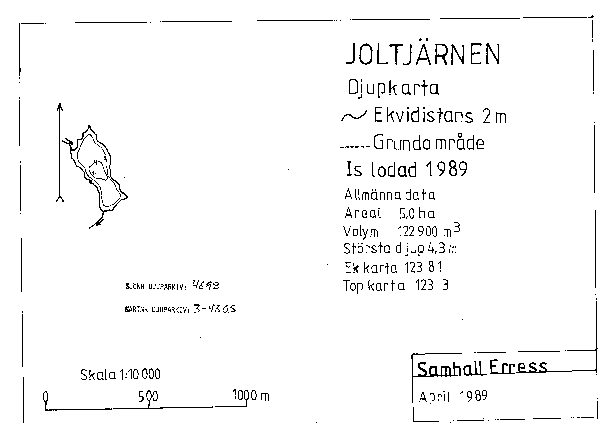Djupkarta för Joltjärnen — SMHI Vattenwebb