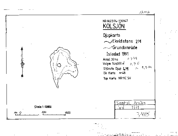 Djupkarta för Kolsjön