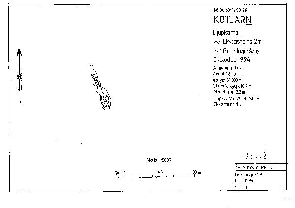 Djupkarta för Kotjärn — SMHI Vattenwebb