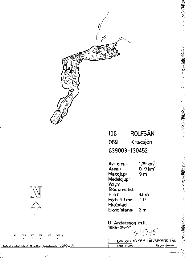 Djupkarta för Kroksjön