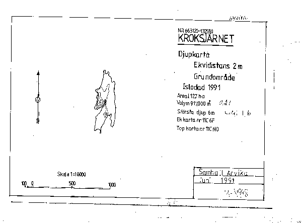 Djupkarta för Krokstjärnet i Arvika — SMHI Vattenwebb