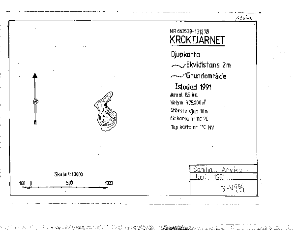 Djupkarta för Kroktjärnet i Arvika — SMHI Vattenwebb
