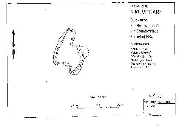 Djupkarta för Kuvetjärn i Värmland — SMHI Vattenwebb