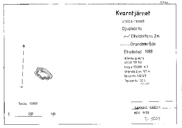 Djupkarta för Kvarntjärnet i Värmland — SMHI Vattenwebb