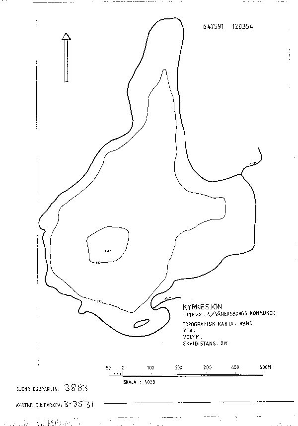 Djupkarta för Kyrkesjön