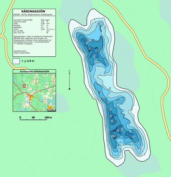 Djupkarta för Käringasjön
