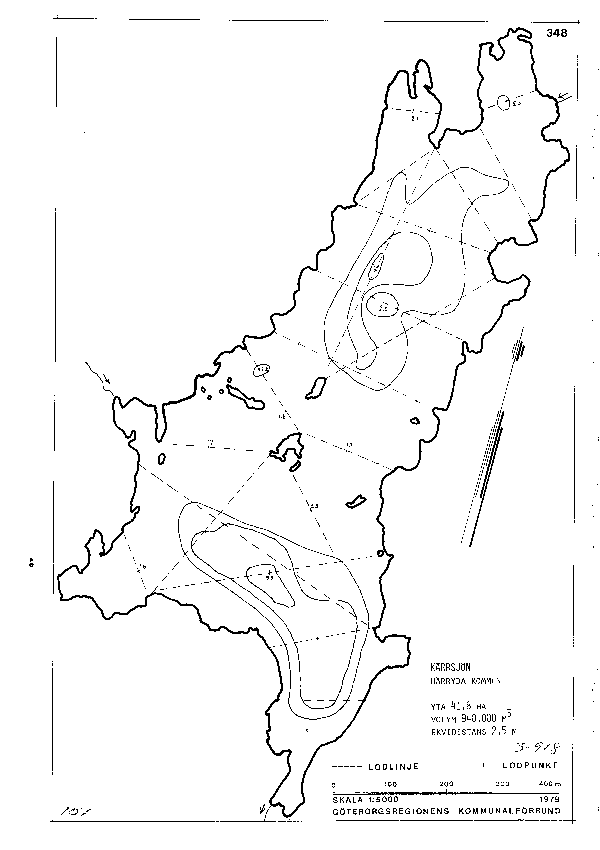 Djupkarta för Kärrsjön i Härryda — Kärrsjön — blad 3-0918 (SMHI Vattenwebb)