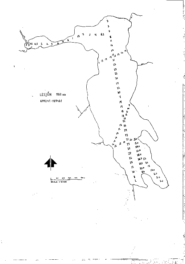 Djupkarta för Lesjön