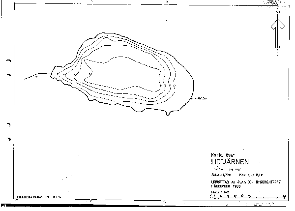 Djupkarta för Lidtjärnen