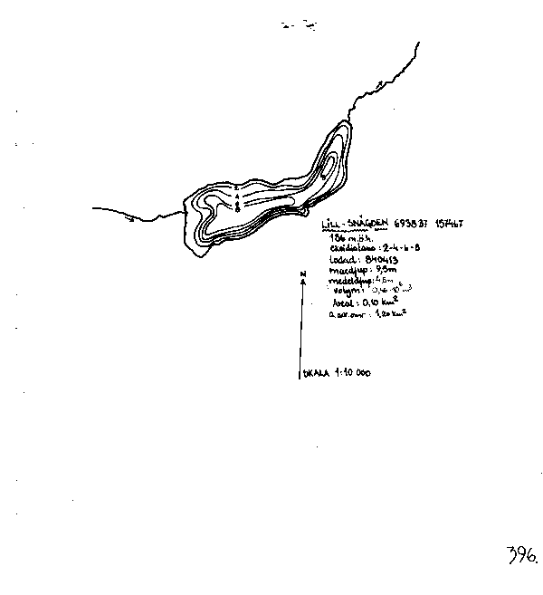 Djupkarta för Lill-Snägden — Lill-Snägden — blad 3-2518 (SMHI Vattenwebb)