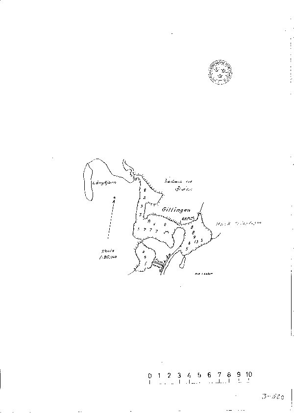 Djupkarta för Lilla Gillingen — Lilla Gillingen — blad 3-0520 (SMHI Vattenwebb)