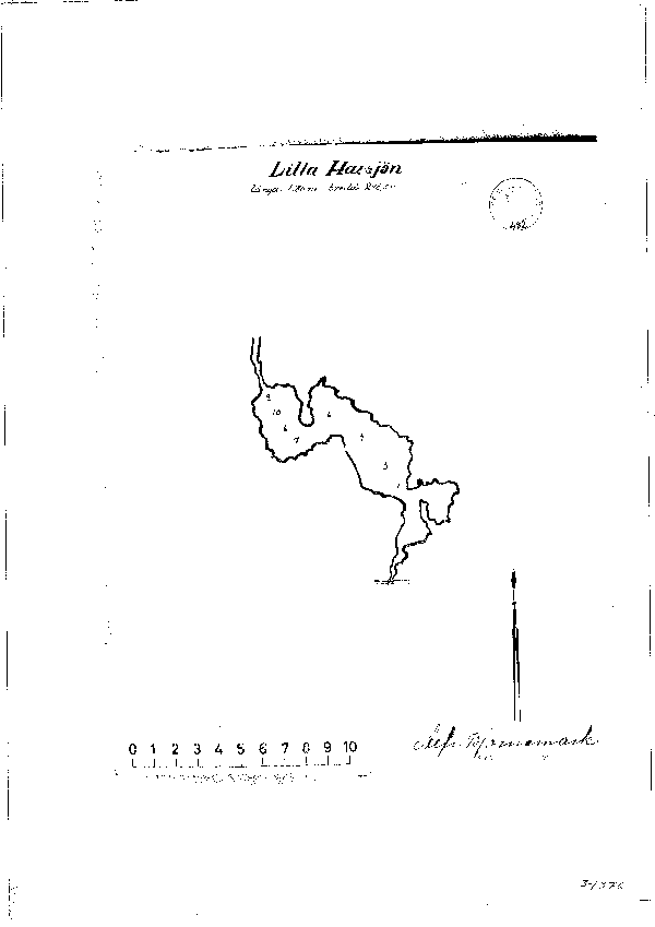 Djupkarta för Lilla Havsjön i Hagfors — Lilla Havsjön — blad 3-1376 (SMHI Vattenwebb)